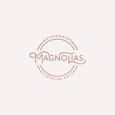 the logo for magnolias clothing rack, which has been designed to look like a