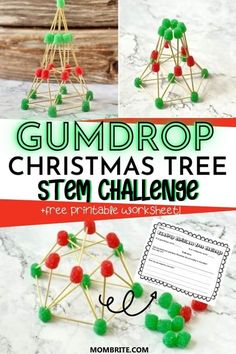 Classroom Christmas Crafts Middle School, Stem Christmas Tree Building Challenge, Gum Drop Stem Activity, Christmas Stem Activities 3rd Grade, Stem Christmas Challenge, Christmas Projects Middle School, Gum Drop Tree, Christmas Games For 3rd Grade, Christmas Lessons For Kindergarten