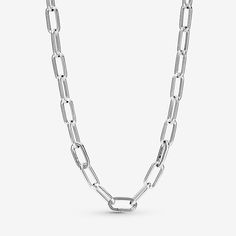 Pandora Me Link Chain Necklace - Size 17.7 Inches | Sterling Silver | 399590C00-45 Cheap Silver Chain Link Necklaces, Silver Link Chain Necklace Nickel Free, Silver Double Chain Link Necklace, Pandora Me Link Necklace, Silver Nickel-free Link Necklaces, Pandora Necklace, Bracelet Pandora, Charli Xcx, Pandora Jewelry