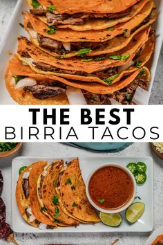 A plate of Quesabirria Tacos, showcasing tender beef birria meat, melted cheese, and garnished with fresh cilantro and lime wedges. Authentic Birria Recipe, Mexican Birria Tacos, Quesabirria Tacos Recipe, Authentic Birria, Birria Sauce, Mexican Birria Recipe, Beef Taco Recipe, Mexican Birria, Quesabirria Tacos