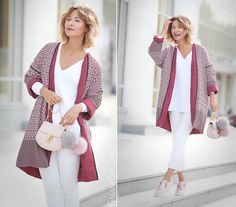 Тема шмоток... Pink Bags Outfit, Look Kimono, Business Casual Winter, Good Color Combinations, Women Fashion Edgy, Cute Fashion, Passion For Fashion