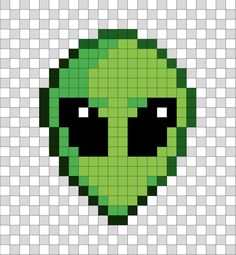 alien pixel art cross stitch green weird funny grid voxel beads pattern free Alien Perler Pattern, Simple 8 Bit Pixel Art, Alien Bead Pattern, Creative Pixel Art, Picsel Art Easy Cute, Pixel Art 15x15 Grid, Cute And Easy Pixel Art, Pixel Easy Art, Easy Pixel Art Minecraft