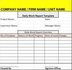 the work report form is shown in this file, and it contains several important tasks