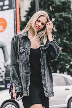 Moda Grunge, Fall Inspiration, Looks Street Style, Black Denim Jacket, Street Style Inspiration, Fall Collection, Cool Street Fashion, Looks Style