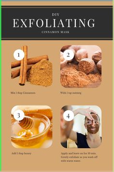 This easy homemade mask features cinnamon to exfoliate your skin. You'll be left with smooth skin with this diy mask. With only 4 natural ingredients, this clean beauty face mask is also great for acne prone skin. #diybeauty #facemask #homemade #nontoxic Facial Face Mask, Homage Face Mask, Cinnamon Face Mask Acne, Body Mask Homemade, Cinnamon For Skin, Remedies For Clear Skin, Facemask Homemade, Beauty Apothecary, Cinnamon Face Mask