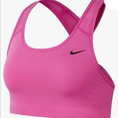 Nike Women's Xs Support Non Padded Sports Bra Nwt Affordable Nike Sports Bra With Moisture-wicking, Cheap Nike Sports Bra With Moisture-wicking, Sporty Pink Gym Bra, Padded Fitted Activewear For Running, Racerback Sports Bra For Sports Events, Nike Tops For Light Sports, Padded Activewear For Light Sports, Fitted Padded Activewear Sportswear, Padded Activewear For Sports Events