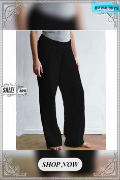 Women's Wide Leg Pants Trousers Faux Linen Black White Fashion Casual Daily Wide Leg Full Length Comfort Plain S M L Xl 2xl Non-stretch Black Bottoms, Black Non-stretch Bottoms, Black Plain Wide Leg Bottoms, Black Loungewear Bottoms, White Fashion Casual, Womens Wide Leg Pants, Black White Fashion, White Fashion, Pants Trousers