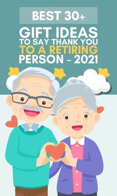 an elderly couple holding a heart with the words best 30 - gift ideas to say thank for