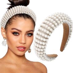 PRICES MAY VARY. Wedding pearl head band for bride made of fabric,faux pearl and crystal,light weight and comfort,not easily damaged when worn for a long time Bridal headhoop for wedding is about 5.5 and 4.4 inches,good flexibility,just the right size suitable for most head size and fit for women Puffy hair hoop designed with embellished beads and pearl,simple and elegance,let you look more beautiful and charming Sparkly crystal hairbands can be applied in many occasions,such as party, wedding,p Hair Product Organization, Bridal Hair Bands, Puffy Hair, Wedding Headpieces, Wedding Types, Halo Headband, Head Bands, Rhinestone Headband, Crystal Light