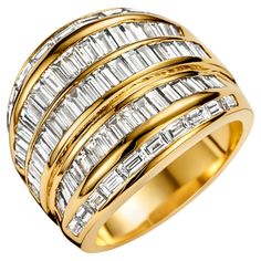 Gorgeous 18kt Yellow gold Ring with 4ct Baguette Cut Diamonds, Estate His Majesty The Sultan Of Oman Qaboos Bin Said Can be added to Item LU1752218845402 or Item LU1752218608042 Diamonds: baguette cut diamonds approx. 4.5 ct. in total Material: 18kt yellow gold Ring size: 55 EU / 7.25 US (can be resized for free) Total weight: 16.3 gram / 0.575 / 10.5 dwt Qaboos Bin Said, Sultan Oman, Baguette Cut Diamond, Baguette Cut, Yellow Gold Ring, Ring Ring, Oman, Signet Ring, Yellow Gold Rings