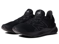 New Balance Fresh Foam Roav v2 - Men's Shoes : Black/Black : Whether you're hitting the gym or the streets, take your athletic style to a new level with New Balance Fresh Foam Roav v2. Man-made upper. Man-made lining. Removable fresh foam midsole. Supportive heel pillows for all-day wear. Lace closure for an adjustable, secure fit. Heel tab at the back. Round toe. Brand logo at the tongue. Man-made sole. Imported. Measurements: Weight: 9 oz Product measurements were taken using size 8, width D - Fade-resistant Synthetic Running Shoes For Workout, Athleisure Fade-resistant Sneakers For Workout, Athletic Fit Sneakers With Arch Support For Gym, Synthetic Sneakers With Arch Support For Gym, Black Gym Sneakers With Arch Support, Sporty Streetwear Running Shoes With Arch Support, Low-top Running Shoes With Arch Support For Gym, Synthetic Sneakers With Arch Support For Workout, Fade-resistant Running Shoes With Round Toe