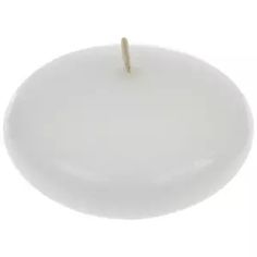 a white plate with a single candle in it