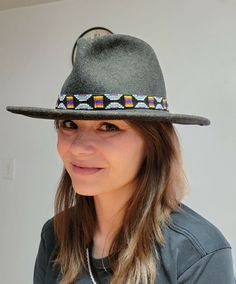 Adjustable Festival Hats With Bead Caps, Adjustable Bead Caps Hats For Festivals, Adjustable Bead Caps Festival Hats, Festival Adjustable Hats With Bead Caps, Adjustable Brimmed Hats With Bead Caps, Adjustable Beaded Fedora Hat Band, Adjustable Short Brim Beaded Hat, Southwestern Beaded Brimmed Hat, Beaded Hats With Short Brim For Festival