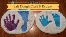 salt dough craft and recipe with handprints on the plates for kids to make