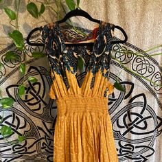 Free People Dress Women’s M Yellow Small Tear In The Back, Unnoticeable On Never Worn People Dress, Free People Dresses, Free People Dress, Blue Yellow, Free People, Color Blue, Womens Dresses, Yellow, Women Shopping