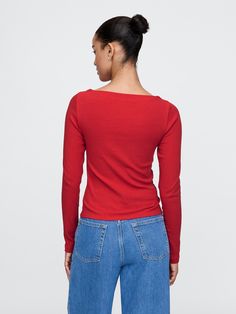 Modern Rib Cropped Boatneck T-Shirt | Gap Cropped T Shirt, Knit Crop, Work Life, Crop Tshirt, The Gap, Red White Blue, Boat Neck, New Woman, Baby Toddler