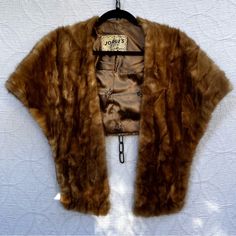 Vintage Fur Stole Jorges Fur Minneapolis 50s 60s Brown Mink Cape Shawl Mobwife Good Used Condition Very Soft There Are A Few Small Dark Spots On The Lining On The Right Side Shown In Photo No Other Flaws Found Vintage Fur Stole, Fur Stole, Vintage Fur, Minneapolis, Brown Gold, Cape, Shawl, Jackets & Coats, Jackets For Women