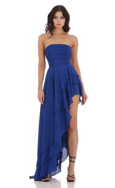 Asymmetrical Corset Dress in Blue Asymmetrical Corset, Hoco Ideas, Dream Prom Dress, Prom Dress Inspo, Dream Outfits, Lucy In The Sky, Prom Dress Inspiration, Princess Dresses, Wedding Guest Outfit Summer