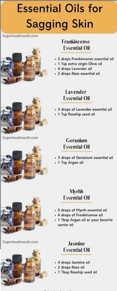 Get Rid Of Saggy Skin, For Skin Tightening, Myrrh Essential Oil, Jasmine Essential Oil, Essential Oil Blends Recipes, Essential Oils For Skin, Frankincense Oil