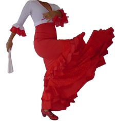 Great quality and  professionally handmade. High waisted flamenco skirt, foldable waistband/adjustable length. This skirt design  reminds you of traditional mermaid sevillanas dress but it is wider and it has a good stretch that accommodates you to open the legs as wide as you need and pick your skirt up easily for flamenco dancing. We create these ruffles in a way to give a good volume so this skirt looks beautiful for your dance show, not too big and not draped down flat. It is light weight at Flamenco Skirt Outfit, Red Ruffled Bohemian Skirt, Traditional Mermaid, Red Non-stretch Bohemian Skirt, Non-stretch Red Bohemian Skirt, Flamenco Skirt, Flamenco Dress, Flamenco Dancing, Dance Tops