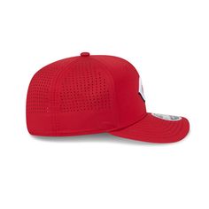 The Cincinnati Reds Perform 9SEVENTY Stretch-Snap Hat features an embroidered Reds logo at the front panels with a matching New Era Flag at the left-wear side. Additional details include a gray undervisor and a snapback closure at the rear. Red Six-panel Trucker Hat For Sports Events, Red Six-panel Baseball Cap For Sports Events, Red Six-panel Trucker Hat For Sports, Red Trucker Hat With Curved Brim And Logo Patch, Sporty Red Six-panel Snapback Hat, Casual Red Six-panel Trucker Hat, Red Six-panel Snapback Hat For Baseball Season, University Red Snapback Baseball Cap, Red Snapback Hat For Sports With Flat Bill