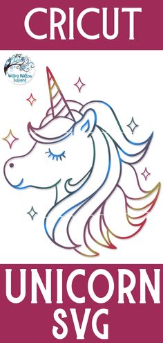 the unicorn svg logo is shown in red and white