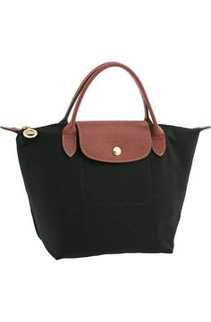 'Mini Le Pliage' Handbag LONGCHAMP Luxury Shoulder Bag With Snap Closure For On-the-go, Foldable Travel Pouch Bag, Black Foldable Shoulder Bag For Everyday Use, Black Foldable Rectangular Shoulder Bag, Everyday Black Foldable Shoulder Bag, Black Foldable Shoulder Bag For Daily Use, Black Foldable Tote Bag, Foldable Black Tote Bag, Black Foldable Shoulder Bag For Travel