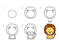 how to draw a lion step by step with pictures for kids and beginner drawing