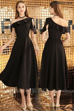 10% off now|Free shipping world-wide. Elegant Tea Length Black Semi Formal Dress With Ruffles Shoulder at GemGrace. Click to learn our pro custom-made service for wedding dress, formal dress. View #HomecomingDresses for more ideas. Fitted Black Tea Length Evening Dress, Black Fitted Tea Length Evening Dress, Black Off-shoulder Midi Dress With Ruffles, Elegant Black Fitted Tea Length Dress, Elegant Black Tea Length Party Dress, Formal Black Tea Length Midi Dress, Black Tea Length Midi Dress For Evening, Black Tea-length Midi Dress For Evening, Black A-line Tea Length Party Dress