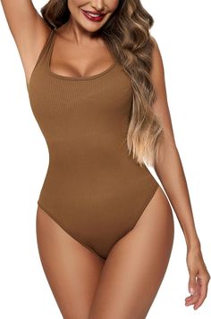 90% Nylon. 10% Spandex Imported Snap closure Hand Wash Only «¡??¿wÐÄeamless Ribbed Fabric¿wÁwvidlove shapewear is purposely designed with super stretchy knit ribbed fabric. comfortable. thick but breathable. skin-friendly. and don¸M³å see through. so that it will beautify your body comfortable for all-day long wearing! «¡??¿wÐÄnap Crotch Design¿wÁwvidlove skims bodysuits features flattering square neckline. sleeveless. seamless. wide set straps simple in design. which will hug you in all right p Low Cut Blouses, Tank Top Bodysuit, Compression Bra, Outfits Dressy, Womens Closet, Body Suits, Square Neck Bodysuit, Shapewear Bodysuit, Body Curves