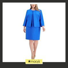 in stock Tailored Career Dress For Spring, Tailored Spring Career Dress, Plus Size Blazer, Collarless Jacket, Le Suit, Dress Suit, Dress Suits, Sheath Dress, Pick Up