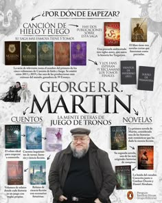 the poster for george r martin's book series, which includes several different books