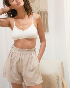 We have been wanting a simple organic cotton bralette that also adjusts so here it is! So soft, comfortable and supportive. Adjusts with gold sliders. Fabric has 10% lycra in it for comfort & support.fit: true to size, size up if in between sizescare: machine wash cold water, tumble dryfabric: 90% organic cotton/ 10% lycraMade in Los Angeles*model is 5' tall and has a 32C cup size. She is wearing a size medium bra Cotton Bralette, Simple Organic, Maternity Swimwear, Kids Pants, Easy Summer, Cup Size, Skirted Swimwear, Summer Wardrobe, Boho Shorts