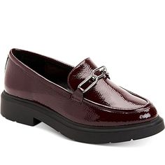 New W/Box Alfani Galilayo Vegan Patent Leather Slip-On Loafers. Color: Dark Berry. Size 9.5. Stitched Moc-Toes And Shining Hardware Add Splashy Flash To Casual And Dressy Looks In The Galilayo Loafers From Alfani. 1-1/3" Block Heel; 3/4" Platform Round-Toe Slip-On Platform Loafer Flats Hardware Detail At Vamp Flexible Sole For Added Comfort Created For Macy's Manmade Upper; Manmade Lining; Manmade Sole Imported Platform Loafers, Leather Slip Ons, Red Purple, Flat Shoes Women, Loafer Flats, Color Purple, Patent Leather, Block Heels, Loafers