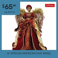 Features: Embroidered, Ribbon, Hand PaintedUse: IndoorAssembly: AssembledBase Material: 15% Porcelain, 5% PlasticCountry of Origin: Imported Angel Topper, Gold Christmas Tree Topper, Sculpted Face, Flowing Gown, Burgundy Gown, Christmas Tree Angel, Angel Christmas Tree, Angel Christmas Tree Topper, Black Angel