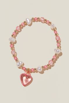 KIDS BEADED BRACELET Kid Bracelets, Cute Pink Heart Beads Bracelet, Pink Beaded Kawaii Bracelets, Playful Pink Heart-shaped Bracelet, Playful Pink Heart-shaped Bracelets, Pink Heart-shaped Beaded Charm Bracelet, Kids Bead Bracelet, Diy Gifts For Kids, Bottle Jewelry