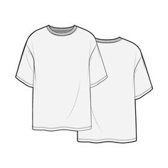 the front and back view of a white t - shirt with short sleeves, on a white