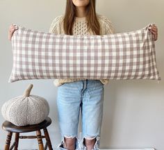 Modern Farmhouse Bedrooms, Gingham Pillow, Farmhouse Bedrooms, Neutral Pillow Covers, Buffalo Check Pillows, Neutral Farmhouse, Fall Pillow, Fall Pillow Cover