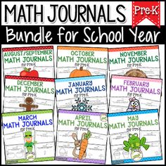 the back to school bundle for math journals