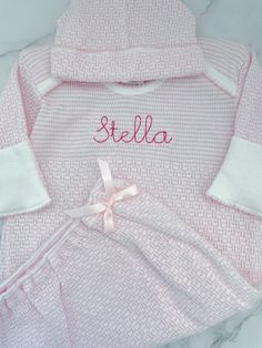 Paty gown Pink Long Sleeve Baptism Sets, Pink Long Sleeve Sets For Baptism, Baby Boy Monogram, Monogram Baby Girl, Boy Monogram, Girl Coming Home Outfit, Monogram Outfit, Girls Coming Home Outfit