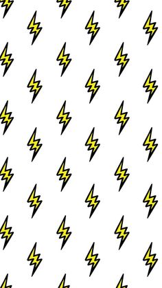 a pattern with yellow and black lightnings on a white background, in the style of pop art