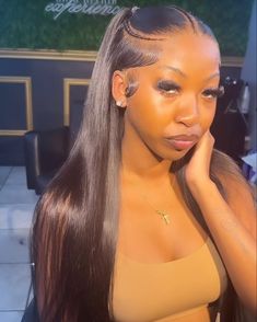 2 Ponytails Lace Front Wig, Trending Wig Hairstyles For Black Women, Frontal Hairstyles Black Women, Wig Hairstyles Straight Hair, Side Part Wig Hairstyles, Straight Frontal Wig Hairstyles, Straight Wig Hairstyles Black Women, Different Wig Hairstyles, Straight Wig Hairstyles