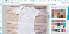 an image of a baby's bodysuit on the computer screen