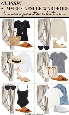 Classic Summer Capsule Wardrobe, Capsule Wardrobe For Summer, Perfect Capsule Wardrobe, Classic Capsule Wardrobe, Simple Summer Outfits, Summer Capsule, Sophisticated Outfits