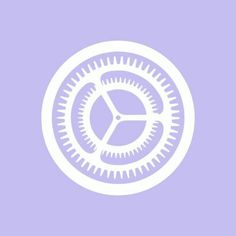 a white circular object with gears in the center on a purple background, it appears to be an illustration