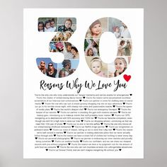 a white poster with the number 50 on it's front and back side, surrounded by hearts