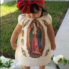 Beautiful 2 Pc Set The Dress Is Made Of Soft Lightweight Poplin Fabric With Cute Lace. It Has Elastic Band On The Neckline And Sleeves. Comes With The Print Of Our Lady Of Guadalupe. Comes With A Customizable Headwrap Made With Cambaya Mexican Fabric. Available In Sizes 5-6, 6-8, 8-10 In This Listing. Smaller Sizes Available In My Other Listings (0-3,3-6,6-9,9-12,12-18 Months,2,3,4t) Measurements: 4-5 W13" X L20" 5-6 W14" X L22" 6-8 W17" X L26" Mexican Babies, Mary Dress, Girls Summer Dress, Dress Baby Girl, Dresses For Girls, Mexican Dresses, Lace Dresses, Toddler Girl Dresses