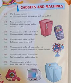 an open book with instructions on how to use gadgets and machines in the classroom