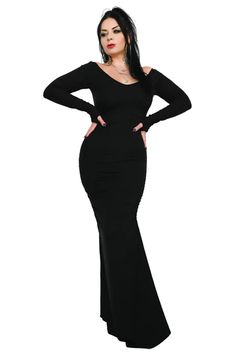 Morticia Maxi Dress – FOXBLOOD Taro Dress, Goth Icon, Black Long Sleeve Maxi Dress, Velvet Pencil Dress, Long Sleeve Black Maxi Dress, Attitude Clothing, Gothic Dress, Suspender Dress, Sleeve Maxi Dress