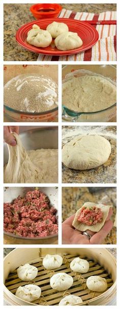 the process for making homemade pita bread is shown